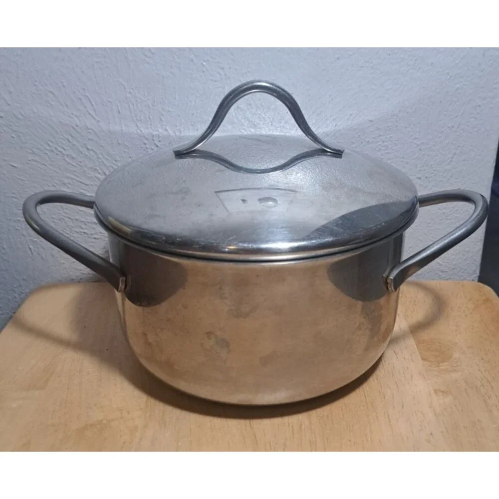 Barazzoni Stainless Steel 18/10 Stockpot 018 2qt Made In Italy Pot with Lid